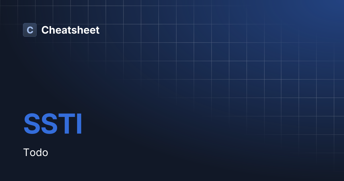 SSTI | Cheatsheet